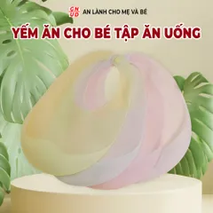 Yếm Ăn Dặm Silicon Cho Bé Tập Ăn, Chống Thấm, Có Máng Siêu Nhẹ Vệ Sinh - Dành Cho Trẻ Từ 5 Tháng Tuổi Trở Lên