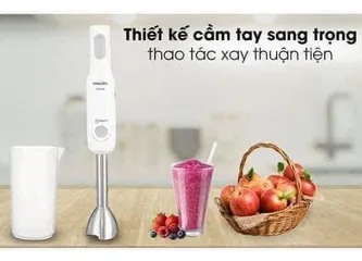 Máy Xay Cầm Tay Philips HR2534 - 650W, Lưỡi Inox, Dễ Dàng Sử Dụng, Bao Gồm Cốc Đong 500ml - Giải Pháp Xay Thực Phẩm Tiện Lợi