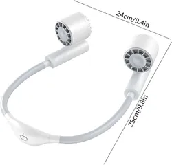 Quạt Đeo Cổ Tích Điện 7 Cánh - Tuabin 3 Tốc Độ, 360° Uốn Cong, Pin 2400mAh, Nhẹ Nhàng, Dùng Đi Du Lịch, Hoạt Động Ngoài Trời