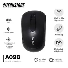 Chuột Không Dây Fuhlen A09B - Công Nghệ Nano 2.4GHz, Độ Phân Giải 1000DPI, Tiết Kiệm Pin, Thiết Kế Ergonomic, Bảo Hành 12 Tháng