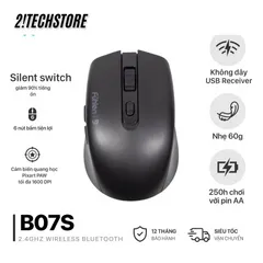 Chuột Không Dây Fuhlen B07S Black Chính Hãng - Thiết Kế Ergonomic, Kết Nối 2.4GHz, Độ Phân Giải 1600 DPI, Dễ Dàng Cài Đặt.