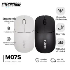 Chuột Không Dây Fuhlen M07S - Chuột Wireless Ergonomic Kết Nối 2.4GHz, Độ Phân Giải 1600 DPI, Tiết Kiệm Năng Lượng