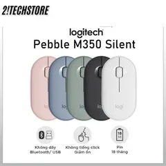 Chuột Không Dây Logitech M350 Pebble - Thiết Kế Thời Trang, Yên Tĩnh, Dùng Cho Học Tập Văn Phòng, Bluetooth và USB 2.4GHz