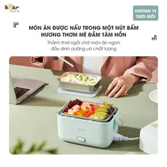 Hộp cơm điện Bear SB-HC12L - Dung tích 1.2L, giữ nhiệt bằng công nghệ áp suất âm, thiết kế hiện đại và tiện lợi di chuyển