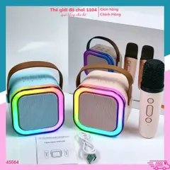 Bộ Loa Karaoke Mini 2 Mic Bluetooth Không Dây - Âm Thanh Sống Động, Pin Sạc Tiện Lợi Cho Giải Trí Mọi Nơi