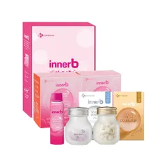 Combo InnerB Chăm Sóc Da Căng Mịn Đàn Hồi 4 Món - Nước Uống Collagen Vitamin C và Thực Phẩm Bảo Vệ Da Sáng Mịn Từ Hàn Quốc