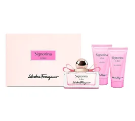 Set Quà Tặng Mỹ Phẩm Salvatore Ferragamo Signorina In Fiore 50ML - Nước Hoa, Gel Tắm & Lotion Dưỡng Da Hương Hoa Quả Tươi Mát