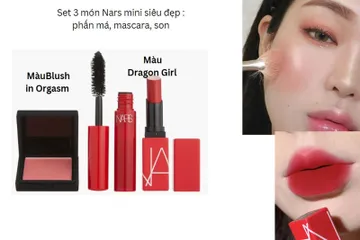 set Nars 3 món mini ( son 132+ mascarmini+ má hồng cam mini)