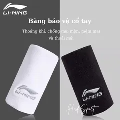 Băng bảo vệ cổ tay Lining LDES158 12cm - Thấm hút mồ hôi, bảo vệ khi chơi thể thao, vận động thoải mái, đồ thể thao cao cấp