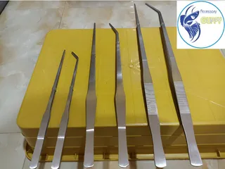 Bộ Nhíp Thủy Sinh Thẳng & Cong - Dụng Cụ Trồng Cây & Gắp Thức Ăn Hồ Cá - Kích Thước 27-47cm, Chất Liệu Thép Không Rỉ