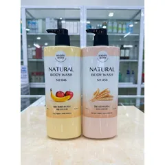 Sữa Tắm Dưỡng Da Happy Bath Natural 900ml - Sản Phẩm Từ Thiên Nhiên Giúp Làm Sạch Và Nuôi Dưỡng Da Mềm Mại, Không Chứa Paraben