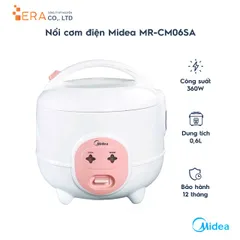 Nồi cơm điện Midea MR-CM06SA 0.6L - Công nghệ Fuzzy Logic, chống dính, cho gia đình nhỏ, hàng chính hãng, nấu cơm nhanh và ngon.