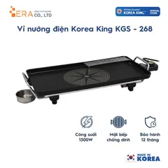Vỉ Nướng Điện Korea King KGS-268 - Thiết Kế Hiện Đại, Công Suất 1300W, Đa Năng Nướng, Xào, Chiên, Chống Dính Cao Cấp