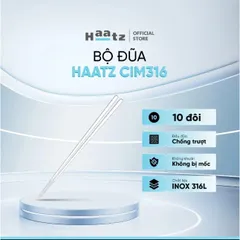 Bộ Đũa inox 10 Đôi Haatz HCS079 (CIM316) - Đũa inox 316L Siêu Bền, An Toàn - Bảo Hành 24 Tháng