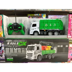 Đồ chơi xe ô tô môi trường chở rác điều khiển từ xa chạy bằng pin có đèn 658 666-7 Truck Sanitation series R/C Vechile