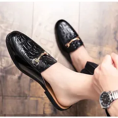 Giày Sục Nam Da Bóng Dập Vân Cá Sấu - Phong Cách Mới, Dễ Phối Đồ Thời Trang Thanh Lịch