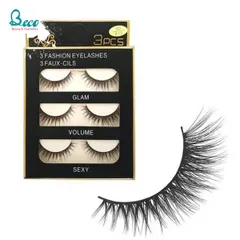 Bộ Lông Mi Giả Faux 3 Cặp Cao Cấp - Tăng Cường Độ Quyến Rũ Cho Đôi Mắt, Dễ Dàng Sử Dụng Cho Tất Cả Dịp