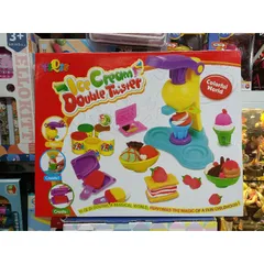 Hộp đồ chơi Đất nặn ICE CREAM DOUBLE TWISTER 8818A - Máy làm bánh và kem cho bé, sáng tạo nghệ thuật vui nhộn