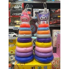 Bộ đồ chơi Tháp vòng nhiều màu sắc 065 - Đồ chơi xếp hình phát triển trí tuệ cho trẻ em, giao màu ngẫu nhiên