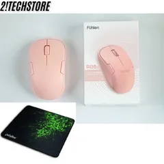 COMBO Chuột Không Dây Fuhlen A06G(HỒNG) + LÓT RAZER -Văn Phòng, BH 12T