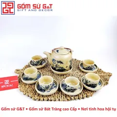 Bộ Trà Men Rạn Dáng Vại Sơn Thủy - Gốm Sứ G&T Sang Trọng Cho Trải Nghiệm Thưởng Trà Tối Ưu