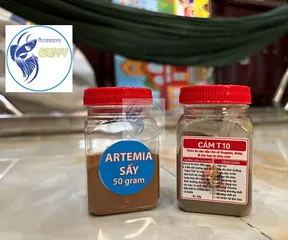 Combo Artemia Sấy Khô 50g & Cám T10 50g cho Cá Cảnh - Thức Ăn Dinh Dưỡng Chất Lượng Cao 72% Đạm