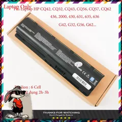 Pin Laptop HP 5200mAh 6 Cell Li-ion - Thay thế cho CQ32, CQ42, CQ43, CQ56, CQ57, CQ62, G32, G42, G56, G62, 2000, 430, CQ72