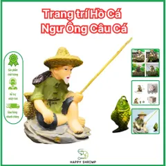 Trang trí Hồ Cá Gấu Ngư Ông Câu Cá - Đồ Trang Trí Bể Cá Thủy Sinh Chất Liệu Nhựa Resin An Toàn Cho Cá và Cây Thủy Sinh