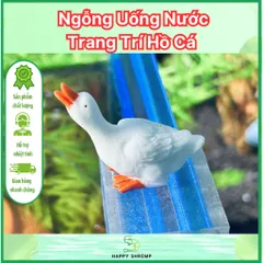 Ngỗng Uống Nước Trang Trí Hồ Cá - Đồ Trang Trí Tiểu Cảnh Cute Bằng Nhựa Resin An Toàn Cho Cá Thủy Sinh