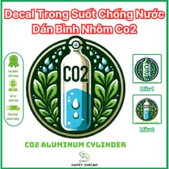 Decal Trong Suốt Chống Nước Dán Bình Co2 12x12cm - Miếng Dán Trang Trí Chống Bay Màu, Bền Bỉ, Thiết Kế Độc Quyền