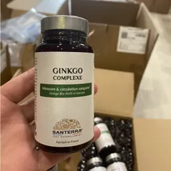 Viên Ginkgo Complex Santerra - Tinh Chất Ginkgo Bổ Não, Tăng Cường Trí Nhớ và Giảm Căng Thẳng, 60 Viên Hỗ Trợ Sức Khỏe Tâm Thần