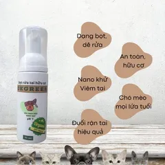 Bọt Rửa Tai Hữu Cơ DKGREEN 35ml - Chăm Sóc Tai Cho Chó Mèo, Chứa Tinh Dầu Xả Chanh Trị Viêm, Ngăn Ngừa Rận Tai