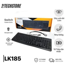 Bàn Phím Dareu LK185 - Thiết Kế Ergonomic Chống Nước, Độ Bền Cao, Phù Hợp Văn Phòng & Gaming, 104 Phím Tiêu Chuẩn