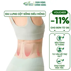 Đai Lưng Cột Sống Siêu Mỏng Hatoco - Hỗ Trợ Giảm Đau Thoát Vị Đĩa Đệm, Thoái Hóa Cột Sống, Tàng Hình, Thân Thiện Với Da