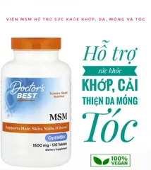 Viên uống MSM Doctor's Best - Hỗ trợ sức khỏe khớp, cải thiện tóc, da và móng - Sản phẩm thuần chay made in USA