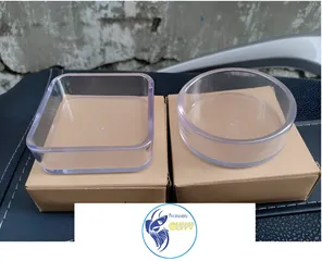Chén MICA Đựng Thức Ăn Cho Tép Cảnh - Phụ Kiện Nuôi Tép Vuông & Tròn Tiện Lợi, Dễ Dàng Quan Sát Thú Cưng Thủy Sinh