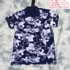 Áo Polo Nam Ngắn Tay Họa Tiết Phối Hoa Màu Xanh Than - Vải Cotton Cá Sấu Cao Cấp, Co Giãn 4 Chiều, Thoáng Mát