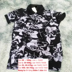 Áo Polo Nam Họa Tiết Phối Hoa Màu Đen - Vải Cá Sấu Cotton Cao Cấp Thấm Hút Mồ Hôi, Thoáng Mát, Phong Cách Thanh Lịch