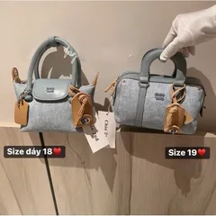 Túi Chi-o demin có quai cầm size 19 kèm dây đeo chéo hàng QC cao cấp