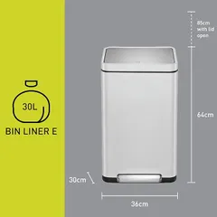 Thùng rác đạp chân EKO X CUBE EK9368MT-20L màu inox