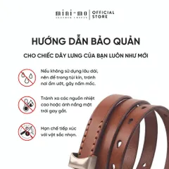 Thắt Lưng Da Bò Vachetta MINI-MO 1.8cm - Phong Cách Unisex Cao Cấp, Thời Trang Tối Giản, Độ Bền Cao, Màu Nâu Đậm, Đen