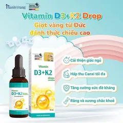 Vitamin D3K2 Drops 20ml - Tăng cường hấp thu canxi, hỗ trợ sức khỏe xương và răng chắc khỏe từ Sanct Bernhard Đức - Giảm giá 10%