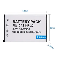 Pin Máy Ảnh Casio CNP-20/NP-20 Dành Cho Exilim EX-Z60, EX-Z65, EX-Z70, EX-Z75, EX-Z77 - Hiệu Suất Cao, Thiết Kế Nhỏ Gọn, Dễ Dàng Sử Dụng