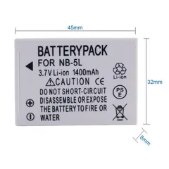 Pin Máy Ảnh Canon NB-5L 3.7V 1400mAh - Tương Thích Canon PowerShot S95, S100, IXUS 800IS, Thời Gian Chụp Ảnh Bất Tận