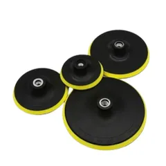 Đế Nhựa Chà Nhám 4 inch - Đế ABS Chất Lượng Cao cho Máy Mài và Giấy Nhám, Dễ Dàng Thay Thế, Màu Đen Vàng