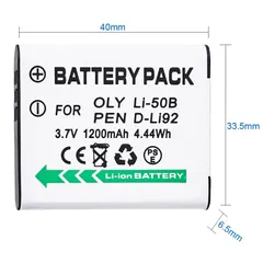 Pin Máy Ảnh Olympus Li-50B (Li50B) - Tương Thích Pentax D-Li92 và Casio CNP-150 - Nguồn Năng Lượng Tối Ưu Cho Chụp Ảnh