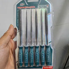 Bộ Giũa Sắt Total THT91462 - 6 Chi Tiết 3x140mm, Tay Cầm Chống Trượt, Dùng Xử Lý Kim Loại, Gỗ, Nhựa, Tiện Lợi Và An Toàn