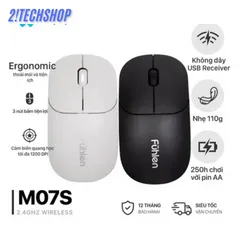 Chuột Không Dây Fuhlen M07S Đen-Trắng - Thiết Kế Hiện Đại, Kết Nối 2.4GHz, Độ Phân Giải 1600 DPI, Tiện Lợi Cho Làm Việc và Giải Trí