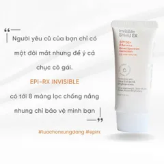Kem Chống Nắng Epirx Invisible Shield Ex SPF50+ PA++++ 40ml - Bảo Vệ Da Chống UVA/UVB, Kiềm Dầu, Không Silicone, Được Giải Thưởng 2023