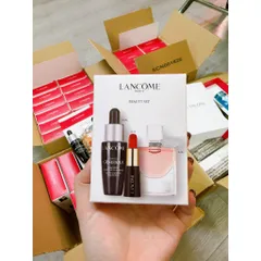 Set 3 Món Lancôme La Vie Est Belle - Nước Hoa Mini 4ml, Serum Trẻ Hóa Da 10ml và Son Môi Matte Mini 505 Adoration 1.6g